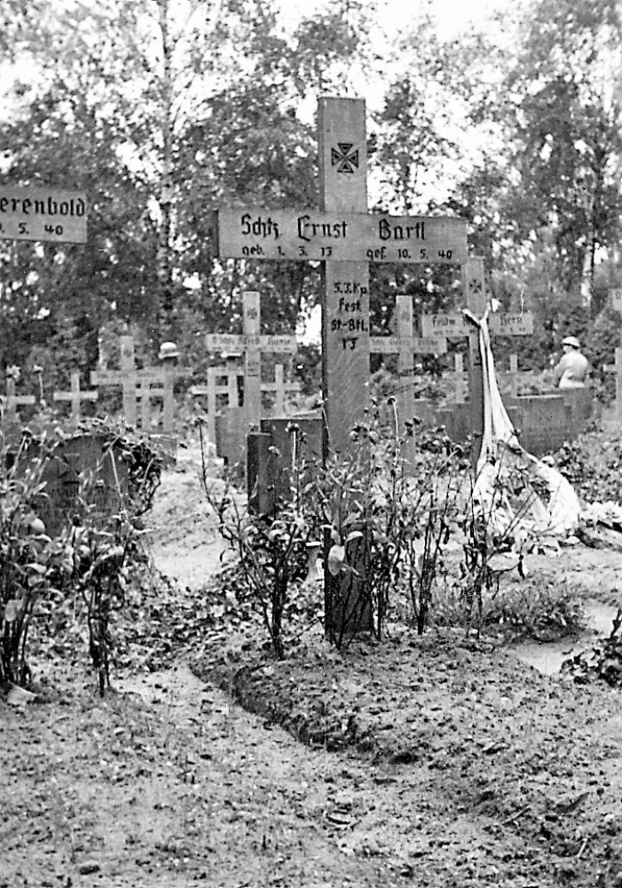 Ernst Bartl’s new grave in a German military cemetery