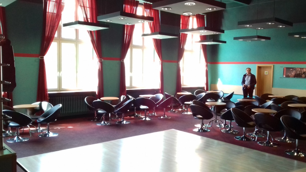 The former Blue Room in the Bergarbeiterheim in Falkenau (now Sokolov) as it looked in 2018