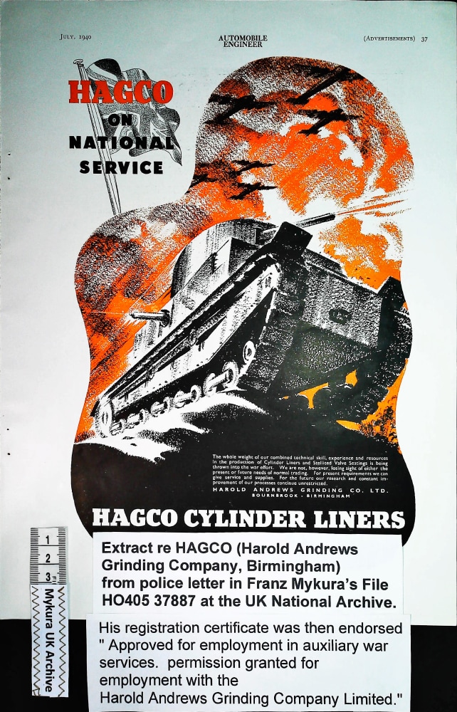 HAGCO factory, 1940 advert