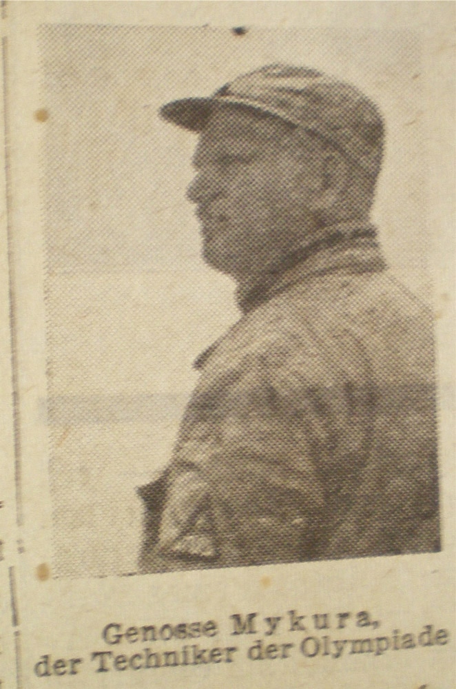 Genosse (comrade) Mykura der Techniker der Olympiade